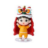 Maxbell Small Chinese Doll Figurine Crafts for Desktop Decor Cake Topper Decor Boy