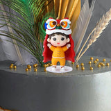 Maxbell Small Chinese Doll Figurine Crafts for Desktop Decor Cake Topper Decor Boy