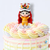 Maxbell Small Chinese Doll Figurine Crafts for Desktop Decor Cake Topper Decor Boy