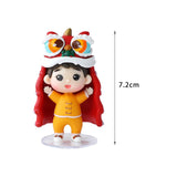 Maxbell Small Chinese Doll Figurine Crafts for Desktop Decor Cake Topper Decor Boy