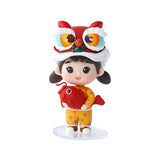 Maxbell Small Chinese Doll Figurine Crafts for Desktop Decor Cake Topper Decor Girl
