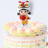 Maxbell Small Chinese Doll Figurine Crafts for Desktop Decor Cake Topper Decor Girl
