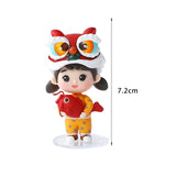 Maxbell Small Chinese Doll Figurine Crafts for Desktop Decor Cake Topper Decor Girl