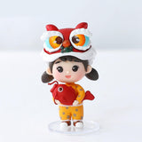 Maxbell Small Chinese Doll Figurine Crafts for Desktop Decor Cake Topper Decor Girl