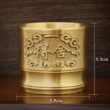 Maxbell Brass Cup Sculpted Water Cup Antique Tea Mug Ornament for Desktop Decor