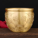 Maxbell Brass Feng Shui Bowl Money Jar Fortune Cylinder for Party Desktop Decor