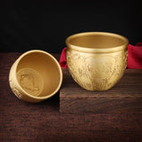 Maxbell Brass Feng Shui Bowl Money Jar Fortune Cylinder for Party Desktop Decor