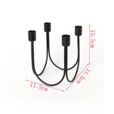 Maxbell Metal Candlestick Candelabras Livingroom Home Fireplace Taper Candle Holders Black