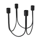 Maxbell Metal Candlestick Candelabras Livingroom Home Fireplace Taper Candle Holders Black