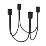 Maxbell Metal Candlestick Candelabras Livingroom Home Fireplace Taper Candle Holders Black