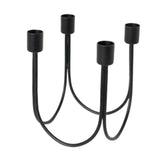 Maxbell Metal Candlestick Candelabras Livingroom Home Fireplace Taper Candle Holders Black