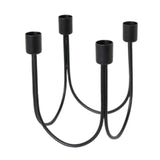 Maxbell Metal Candlestick Candelabras Livingroom Home Fireplace Taper Candle Holders Black