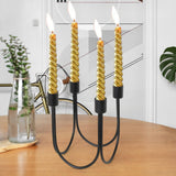 Maxbell Metal Candlestick Candelabras Livingroom Home Fireplace Taper Candle Holders Black