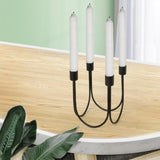 Maxbell Metal Candlestick Candelabras Livingroom Home Fireplace Taper Candle Holders Black