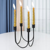 Maxbell Metal Candlestick Candelabras Livingroom Home Fireplace Taper Candle Holders Black