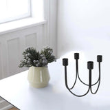 Maxbell Metal Candlestick Candelabras Livingroom Home Fireplace Taper Candle Holders Black