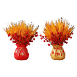 Maxbell Chinese Bag Shape Dried Flower Vase Pot Desktop Bonsai Ornament for Events Red