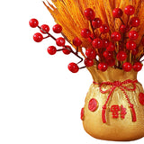 Maxbell Chinese Bag Shape Dried Flower Vase Pot Desktop Bonsai Ornament for Events Aureate