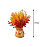 Maxbell Chinese Bag Shape Dried Flower Vase Pot Desktop Bonsai Ornament for Events Aureate