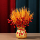 Maxbell Chinese Bag Shape Dried Flower Vase Pot Desktop Bonsai Ornament for Events Aureate