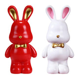 Maxbell Money Box Animal Bunny Figurines Rabbit Piggy Bank for Adults and Kids red