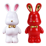 Maxbell Money Box Animal Bunny Figurines Rabbit Piggy Bank for Adults and Kids red