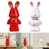 Maxbell Money Box Animal Bunny Figurines Rabbit Piggy Bank for Adults and Kids red