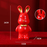 Maxbell Money Box Animal Bunny Figurines Rabbit Piggy Bank for Adults and Kids red