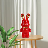 Maxbell Money Box Animal Bunny Figurines Rabbit Piggy Bank for Adults and Kids red