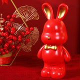 Maxbell Money Box Animal Bunny Figurines Rabbit Piggy Bank for Adults and Kids red