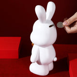 Maxbell Money Box Animal Bunny Figurines Rabbit Piggy Bank for Adults and Kids white