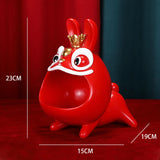 Maxbell Resin Chinese Rabbit Statue Desktop Holder Decor for Living Room Handicraft