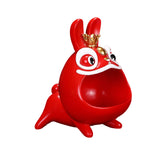 Maxbell Resin Chinese Rabbit Statue Desktop Holder Decor for Living Room Handicraft