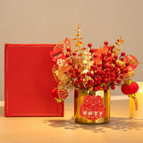 Maxbell Simulation Flowerpot Feng Shui Party Decoration Size 23x23x30cm Decorative