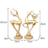 Maxbell 2x Modern Deer Figurines Reindeer Sculptures Animal Couple Elk Resin Statues