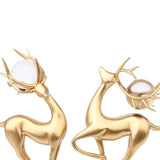 Maxbell 2x Modern Deer Figurines Reindeer Sculptures Animal Couple Elk Resin Statues