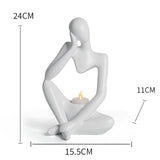 Maxbell Nordic Thinker Figurine Candle Holder Sculpture Ornament Decor Office White