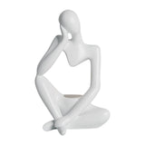 Maxbell Nordic Thinker Figurine Candle Holder Sculpture Ornament Decor Office White