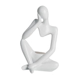 Maxbell Nordic Thinker Figurine Candle Holder Sculpture Ornament Decor Office White
