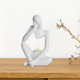 Maxbell Nordic Thinker Figurine Candle Holder Sculpture Ornament Decor Office White