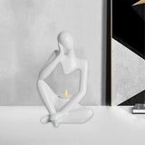 Maxbell Nordic Thinker Figurine Candle Holder Sculpture Ornament Decor Office White
