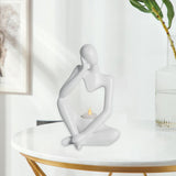 Maxbell Nordic Thinker Figurine Candle Holder Sculpture Ornament Decor Office White