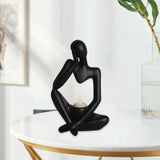 Maxbell Nordic Thinker Figurine Candle Holder Sculpture Ornament Decor Office Black