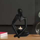 Maxbell Nordic Thinker Figurine Candle Holder Sculpture Ornament Decor Office Black