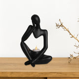 Maxbell Nordic Thinker Figurine Candle Holder Sculpture Ornament Decor Office Black