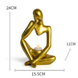 Maxbell Nordic Thinker Figurine Candle Holder Sculpture Ornament Decor Office Aureate