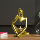 Maxbell Nordic Thinker Figurine Candle Holder Sculpture Ornament Decor Office Aureate