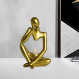 Maxbell Nordic Thinker Figurine Candle Holder Sculpture Ornament Decor Office Aureate