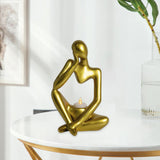Maxbell Nordic Thinker Figurine Candle Holder Sculpture Ornament Decor Office Aureate