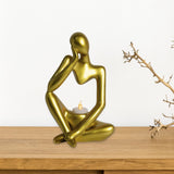 Maxbell Nordic Thinker Figurine Candle Holder Sculpture Ornament Decor Office Aureate